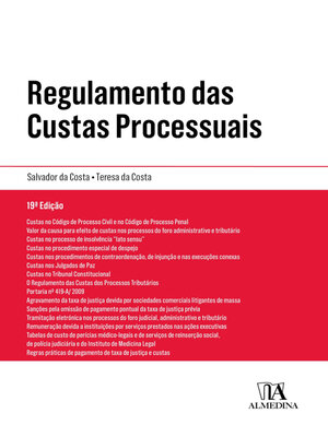 cover image of Regulamento das Custas Processuais--19ª Edição